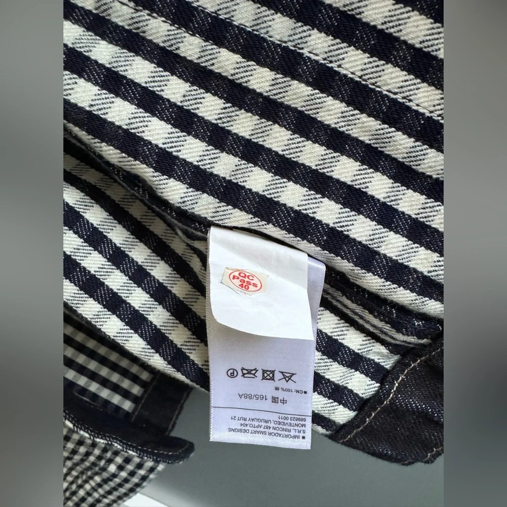 GAP x Doen Gingham Denim Jacket Pascual Blue White Black Size Small S - Picture 11 of 15